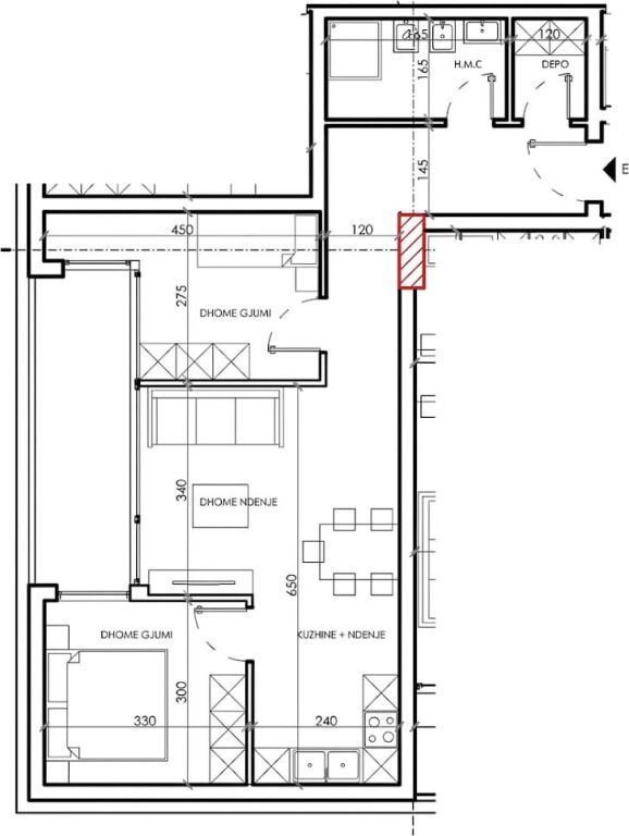Apartment 2+1 for sale in Astir, Tirana, 88 m²