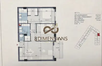 Appartamento 2+1 in vendita a Paskuqan, Kamza, 90 m². Foto 10 di 10