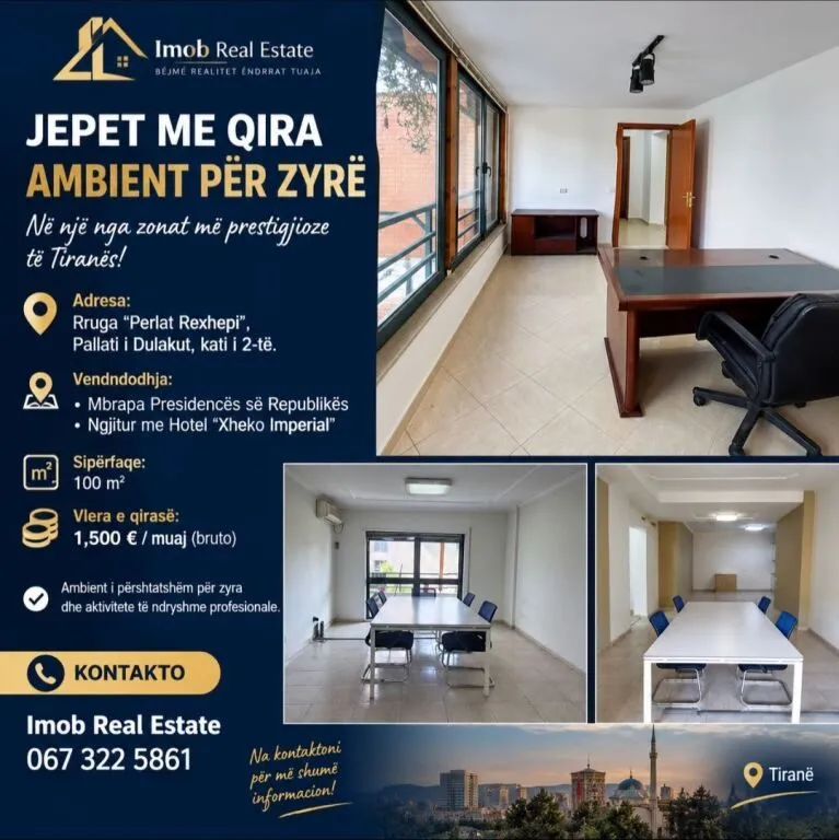 Ufficio in affitto a Rruga Perlat Rexhepi, Tirana, 100 m². Foto 1 di 6