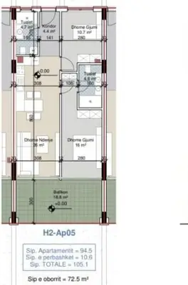 Apartment 2+1 for sale in Hamallaj, Durrës, 105 m². Photo 3 of 3
