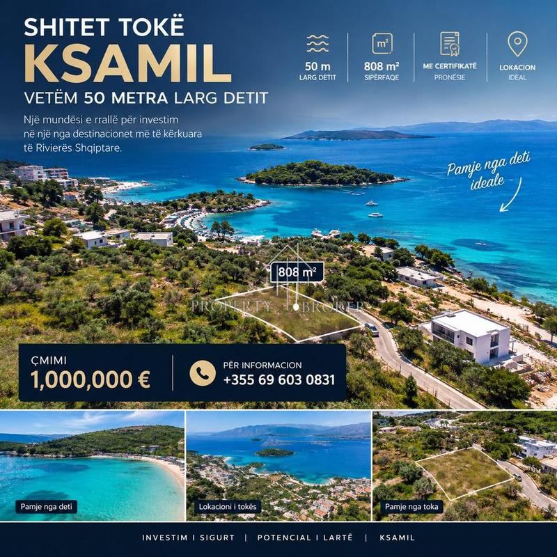 Terreno in vendita a Ksamil, Sarande, Ksamil, 808 m²