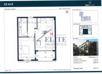 Apartament 1+1 në shitje në Palase, Vlorë, 83 m². Foto 2 nga 11