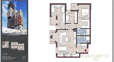 Apartament 3+1 në shitje në Universiteti i Sporteve të Tiranës, Tiranë, 151 m². Foto 8 nga 8