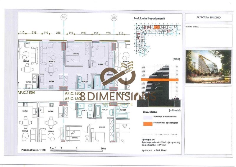 Appartamento 2+1 in vendita a Myslym Shyri, Tirana, 110 m²