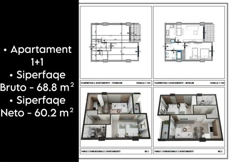 Appartamento 1+1 in vendita a Qerret kavaje, Tirana, 68 m²