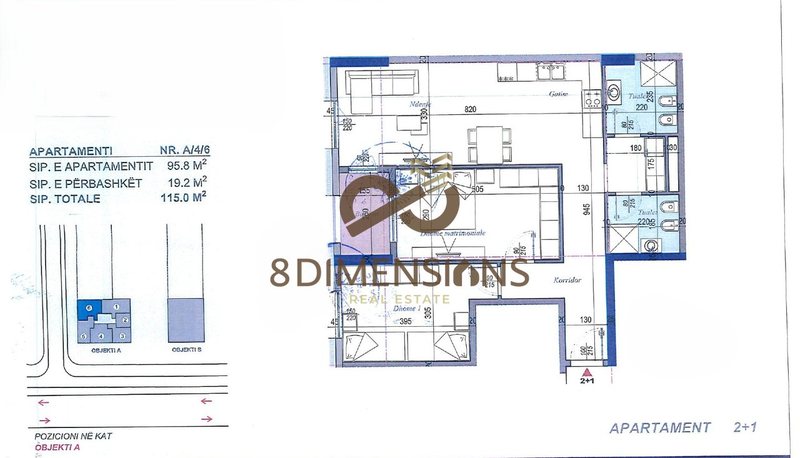 Appartamento 2+1 in vendita a Rruga 29 Nentori, Tirana, 115 m²