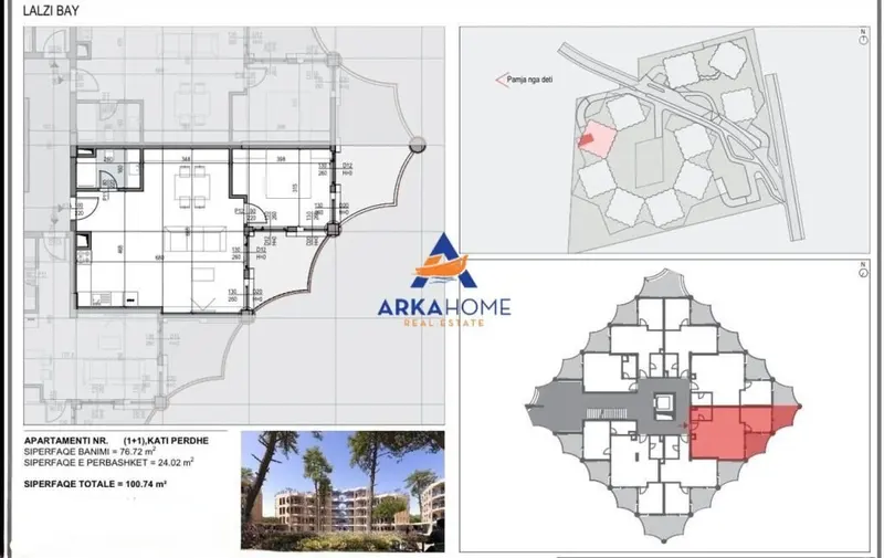 Appartamento 1+1 in vendita a Rruga Gjiri i Lalzit, Durazzo, 100 m²