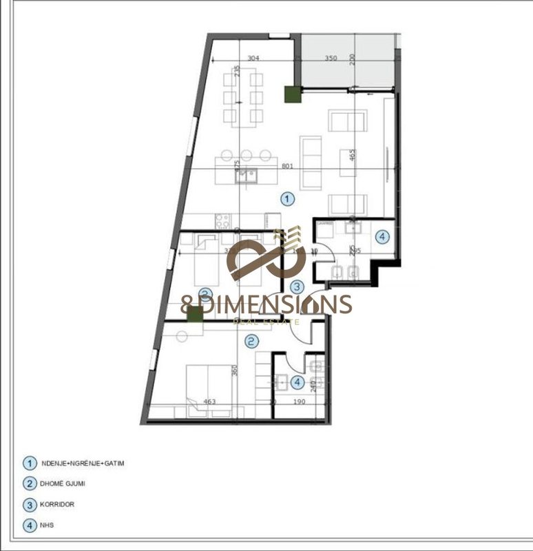 Appartamento 2+1 in vendita a Casa Italia, Tirana, 125 m²